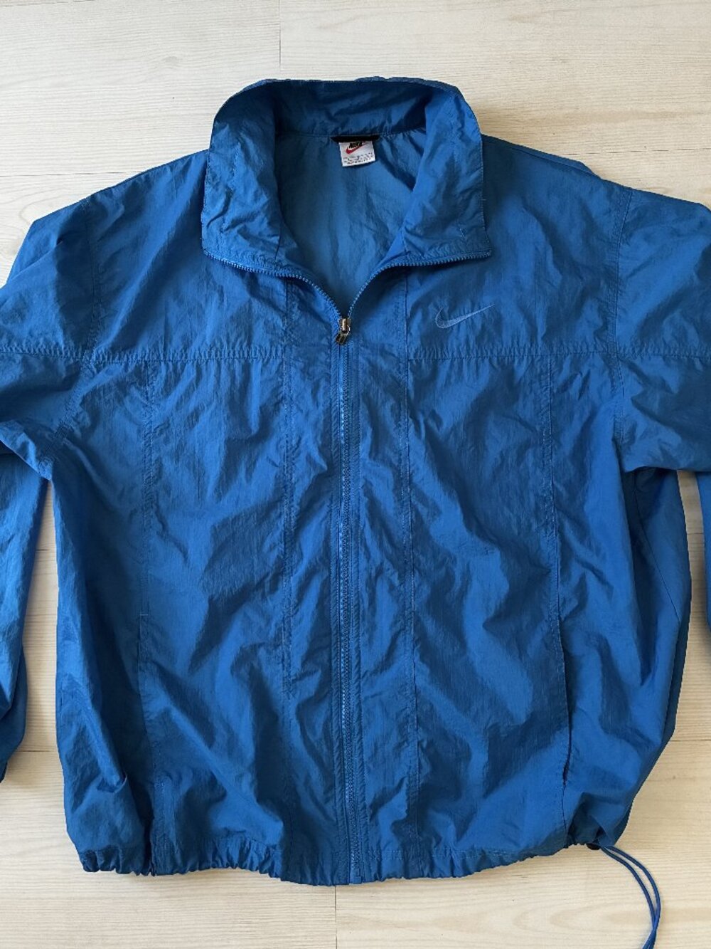 Vintage Nike Blue Full Zip Windbreaker Jacket Swoosh Men's Size Large